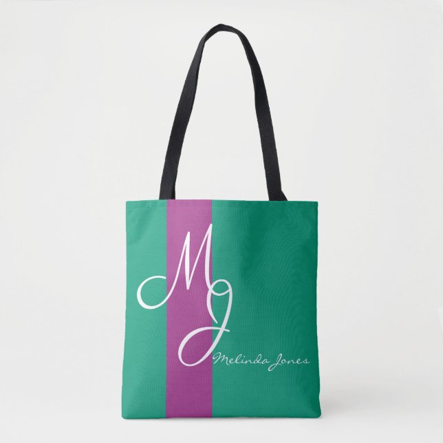 Stylish Monogram Text Design Shopping Bag (Front)