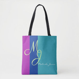 Stylish Monogram Text Design Shopping Bag