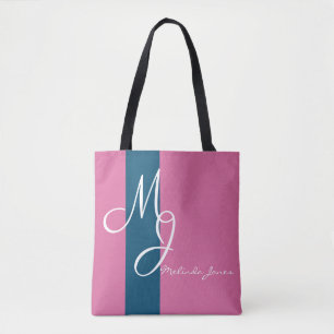Stylish Monogram Text Design Shopping Bag