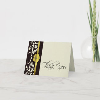 Stylish Monogram Wedding Thank You Card