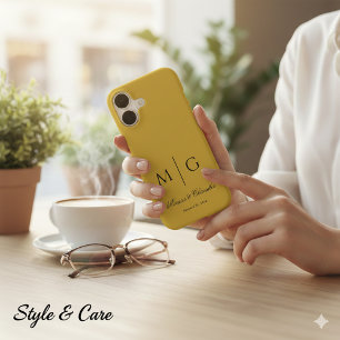 Stylish Monogram With Couple Name Metallic Gold