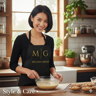 Stylish Monogram With Name Personalised Apron
