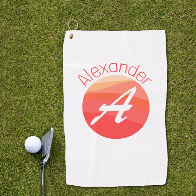 Stylish monogrammed  coloured letter A golf towel (Creator Uploaded)