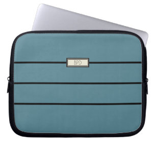 Stylish Monogrammed Initials Modern Turquoise Laptop Sleeve