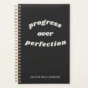 Stylish Monogrammed Inspirational Quote in Black Planner