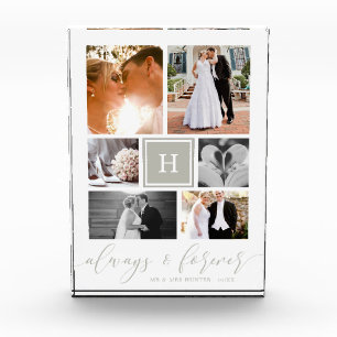 Stylish Monogrammed Wedding Collage Photo Block