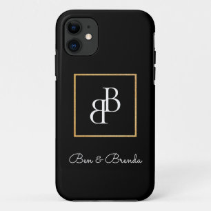 Stylish Monograms Text Design iPhone 11 Case