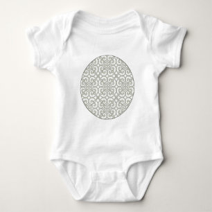 Stylish Moroccan Scroll Ornate Pattern Baby Bodysuit