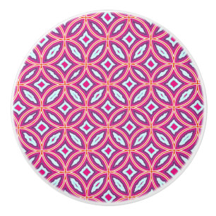 Stylish Moroccan Tile Patterned Ceramic Knob