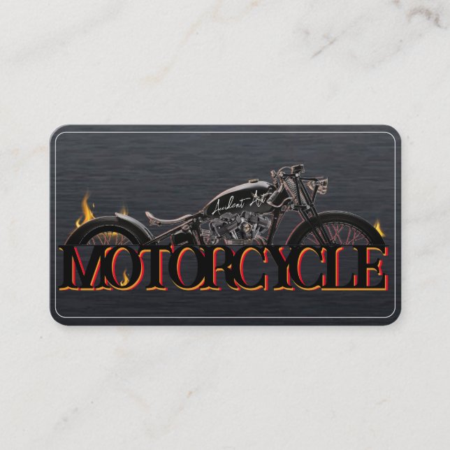 Stylish Motorcycle Business Card (Front)