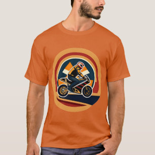 Stylish Motorcyclist Riding Retro Bike T-Shirt