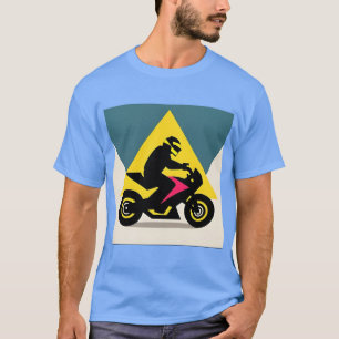 Stylish Motorcyclist Riding Retro Bike T-Shirt