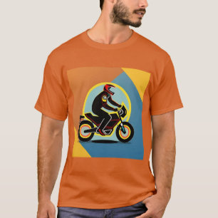 Stylish Motorcyclist Riding Retro Bike T-Shirt