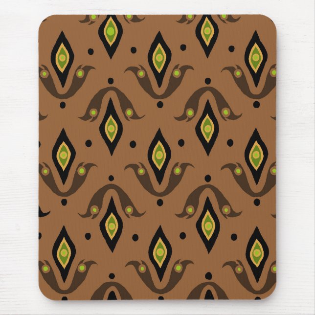 Stylish Mousepad, Brown, Black, Green Mouse Mat (Front)