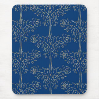 Stylish Mousepad, Dark Blue, Gold-effect Pattern Mouse Mat