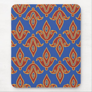 Stylish Mousepad, Red, Gold, Blue Fleur de Lys Mouse Mat