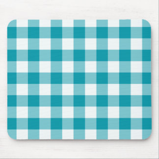 Stylish Mousepad, Teal Check Gingham Mouse Mat