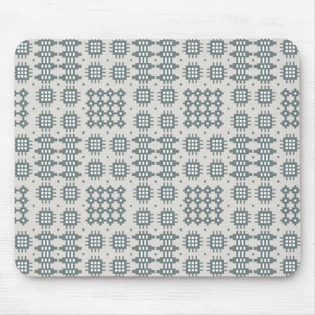 Stylish Mousepad: Welsh Tapestry Pattern, Grey Mouse Mat (Front)