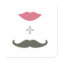 Stylish Moustache and Lips Envelope Seal