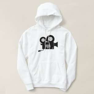 STYLISH MOVIE CAMERA AND HEART HOODIE