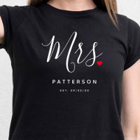Stylish Mrs. Custom Last Name & Date Wedding