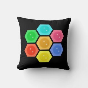 Stylish multicolored honeycomb on black cushion