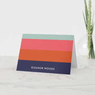 Stylish Multicolored Striped Design Personalised Card