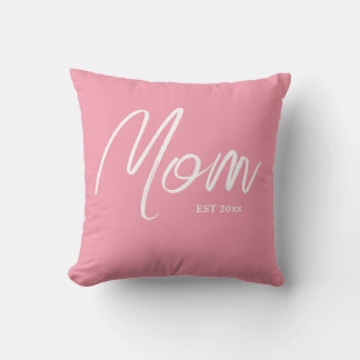 Stylish Mum Script Pink with established Year Cushion