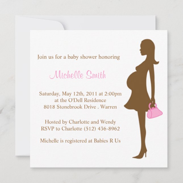stylish mum to be; baby shower invitation (Front)