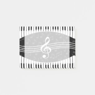 Stylish Music Notes Treble Clef and Piano Keys
