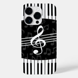 Stylish Music Notes Treble Clef and Piano Keys Case-Mate iPhone 14 Pro Case