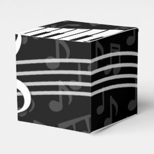 Stylish Music Notes Treble Clef and Piano Keys Favour Box