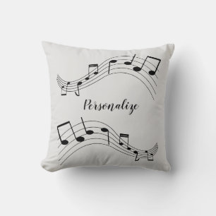 Stylish Music Notes Trendy Cool Personalised Cushion