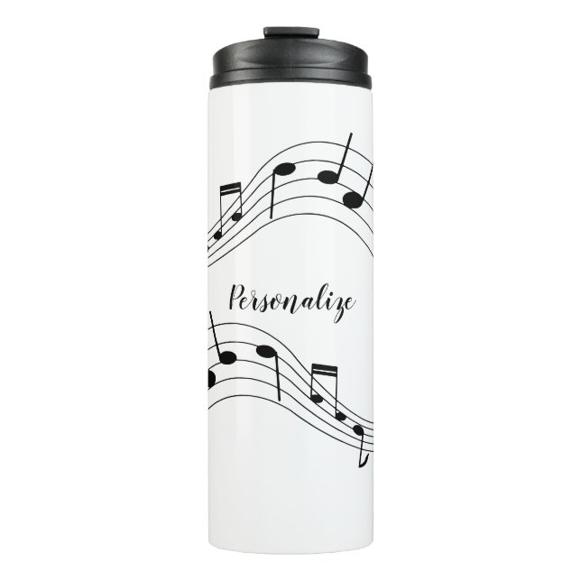 Stylish Music Notes Trendy Cool Travel Gift Thermal Tumbler (Front)