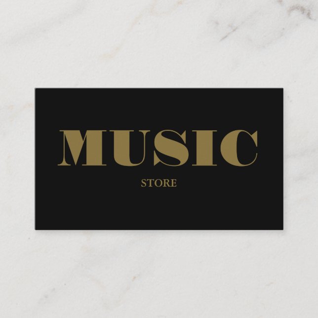 Stylish Musical Instrument Store Business Card (Front)
