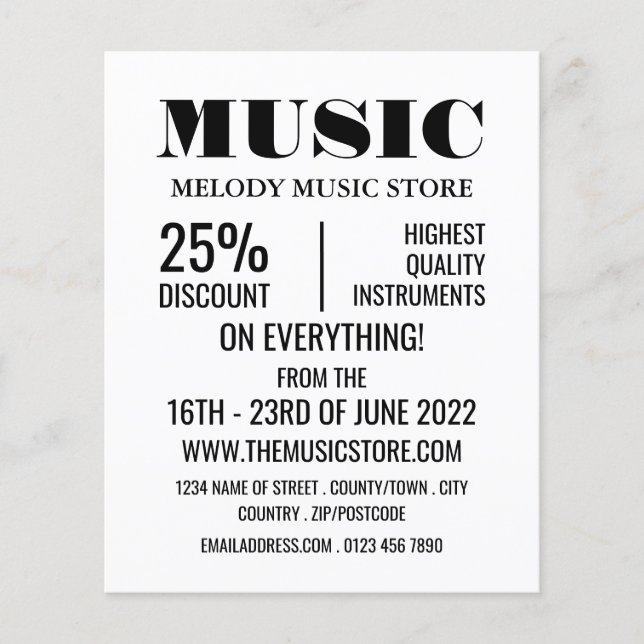 Stylish Musical Instrument Store Flyer (Front)