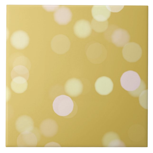 Stylish Mustard Blush Bokeh Tile (Front)