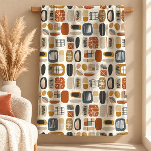 Stylish Mustard Terracotta Abstract Blanket