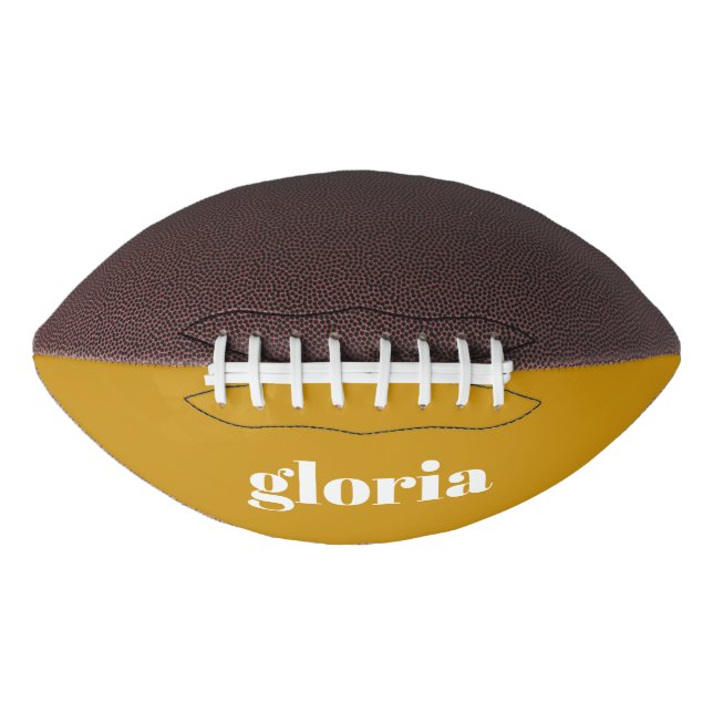 Stylish mustard yellow plain custom name american football (Front)