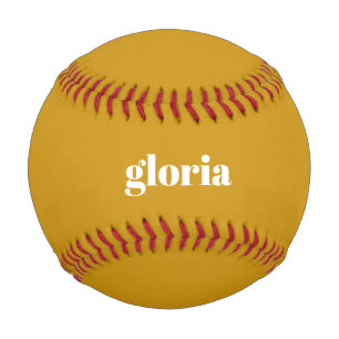 Stylish mustard yellow plain custom name baseball