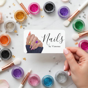 Stylish Nail Artist Nail Technician Branding Chic Business Card