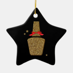 Stylish nail salon christmas decor ornament