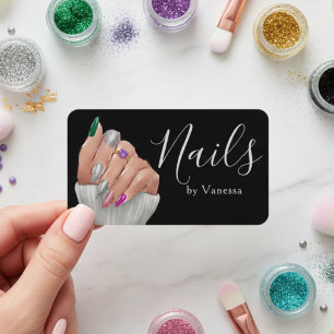 Stylish Nail Technician Branding Chic Manicurist Business Card