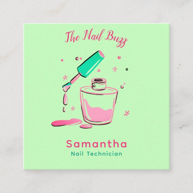 Stylish Nail Technician Business Card Set (Front)