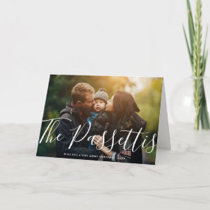 Stylish Name Holiday Greeting Card Horizontal