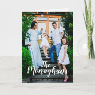 Stylish Name Holiday Greeting Card Vertical