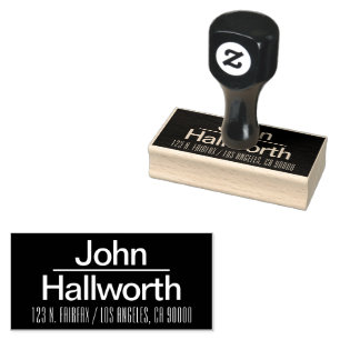 Stylish Name & Return Address Template Rubber Stamp
