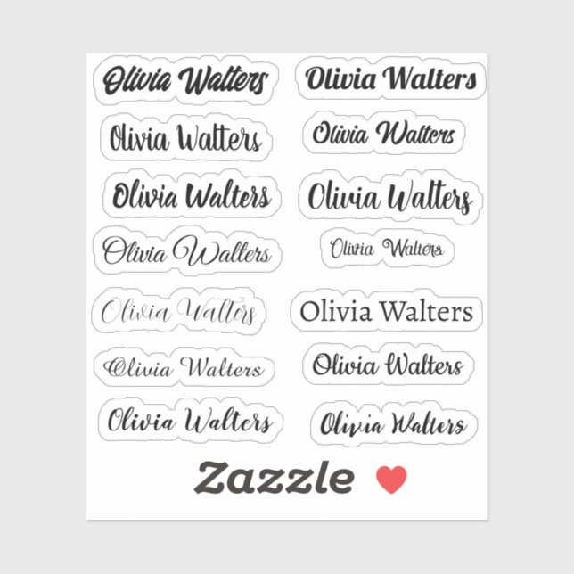 Stylish Name Sticker (Sheet)