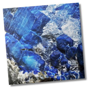 Stylish Natural Bright Aqua Blue Geode Stone Tile