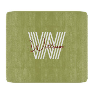 Stylish natural design Monogrammed initial Family Cutting Board